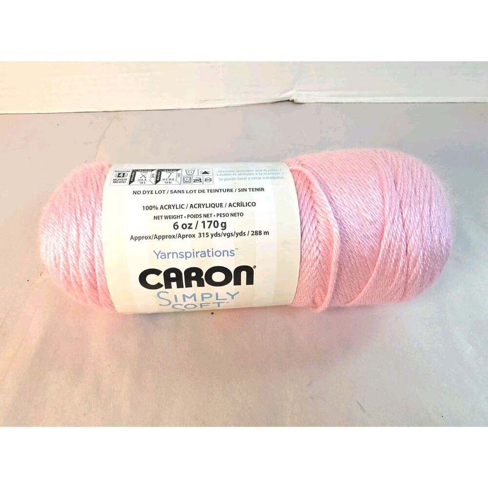 New Caron Simply Soft Yarn 1 Skein  Color Soft Pink #9719